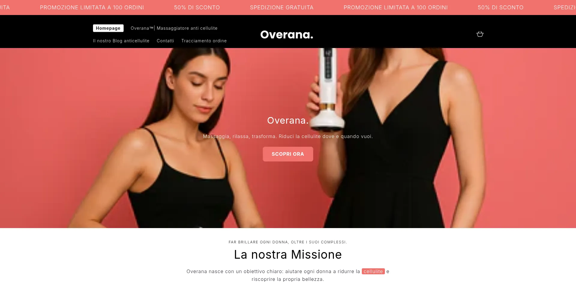 Website screenshot of Overana.com