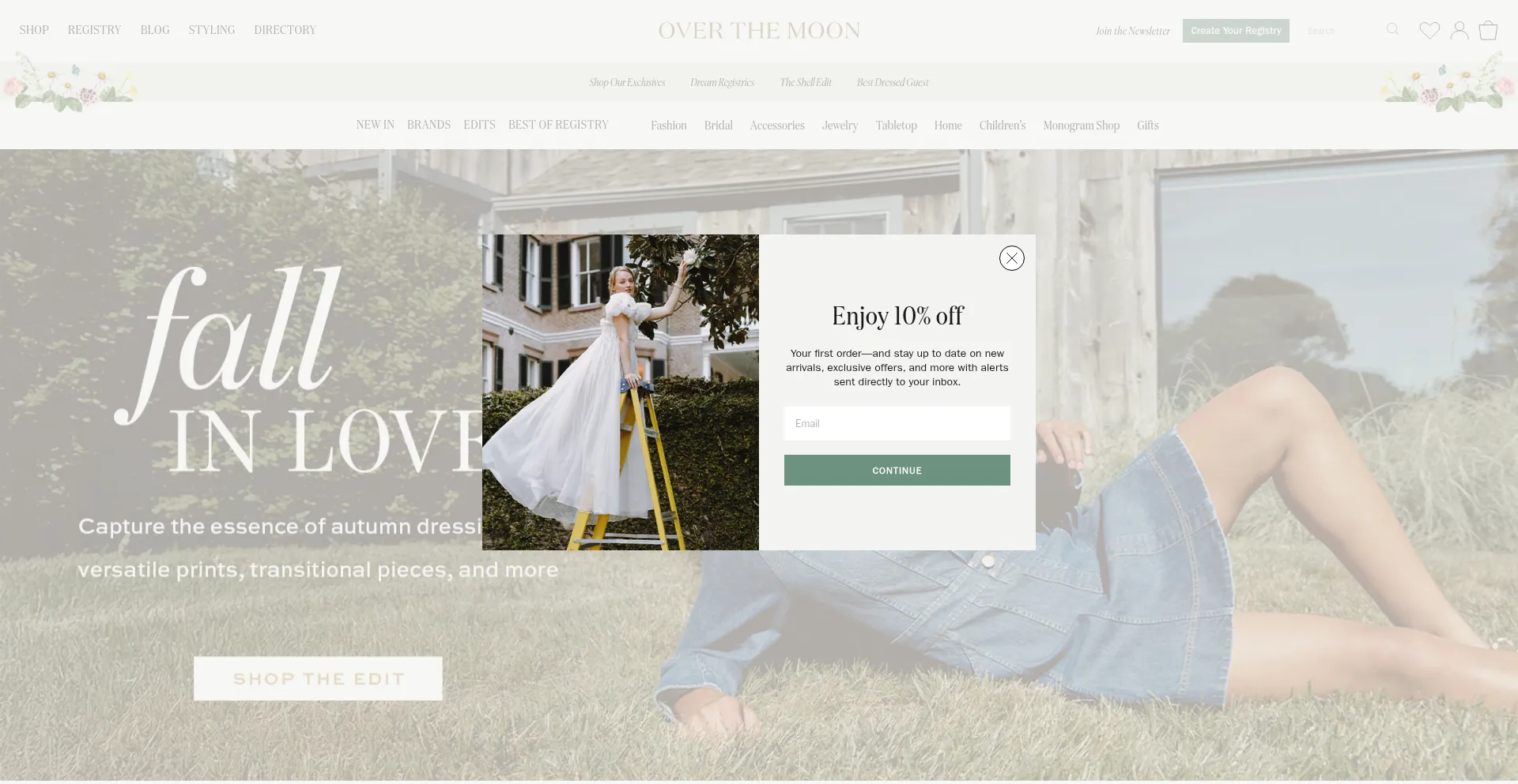 Website screenshot of Overthemoon.com