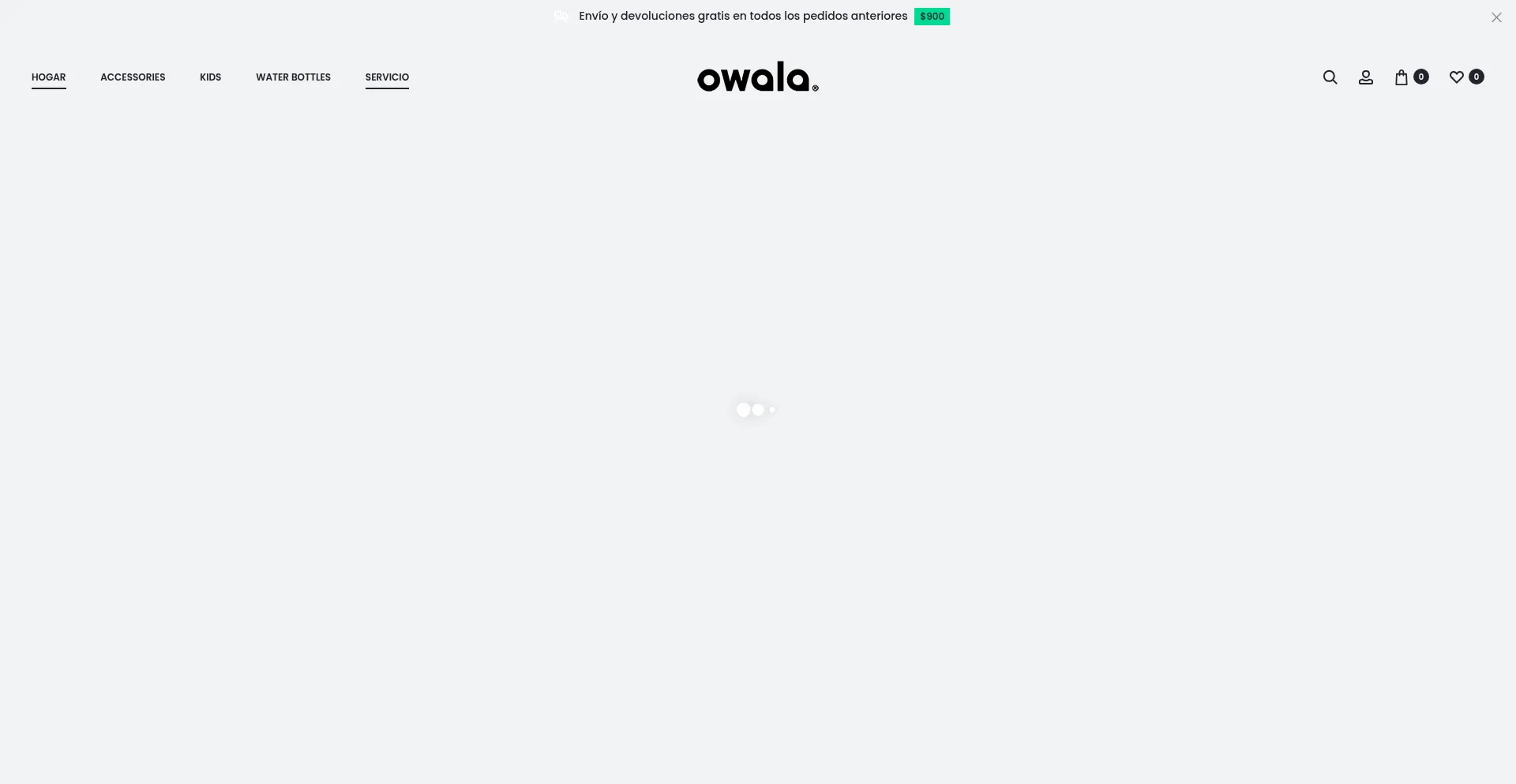 Website screenshot of Owalas.com.mx
