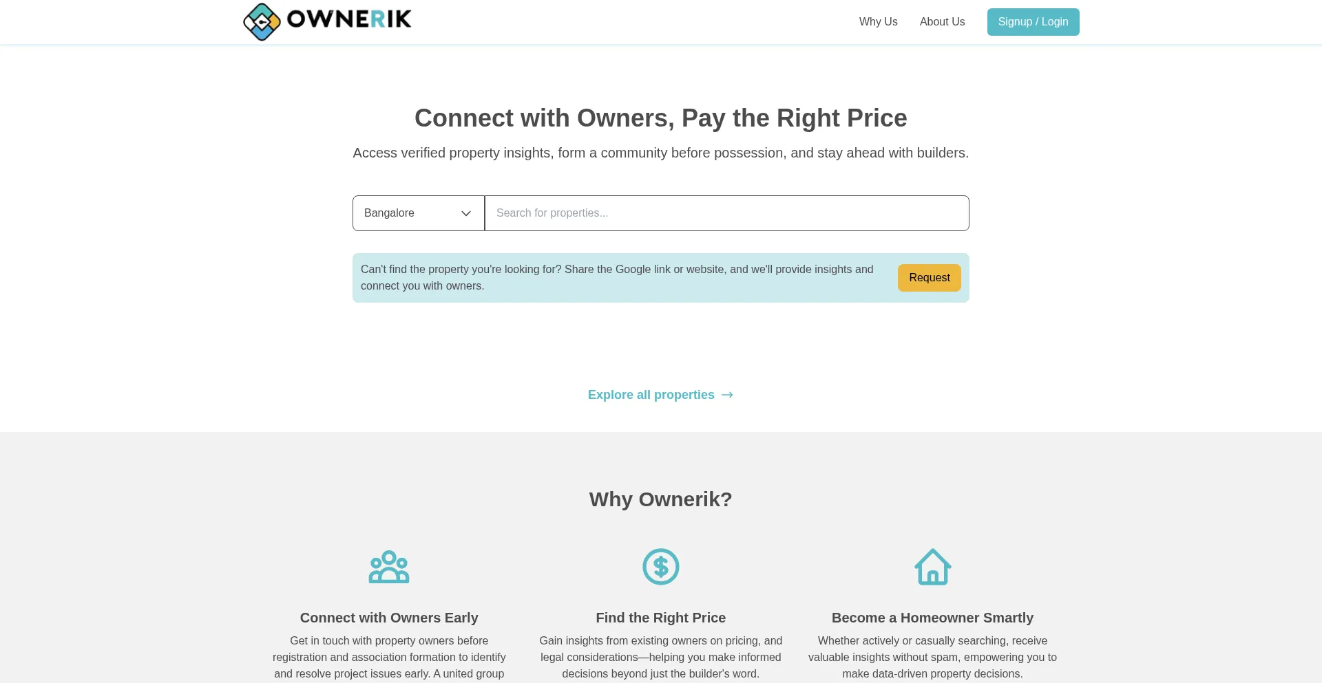 Website screenshot of Ownerik.com