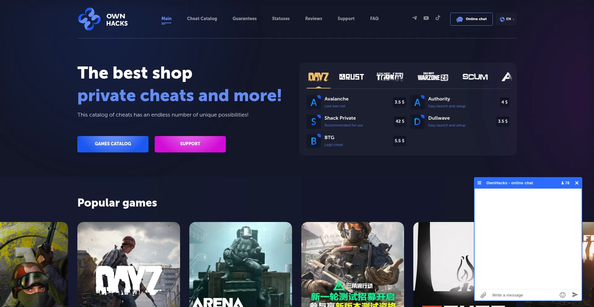 Website screenshot of Ownhacks.com