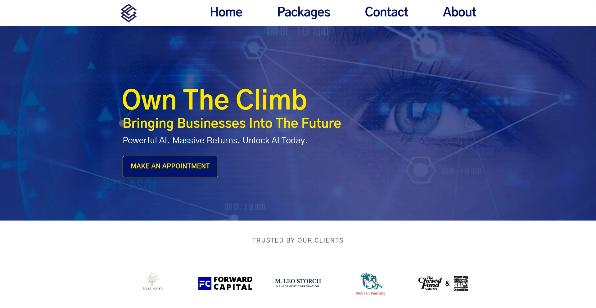Website screenshot of Owntheclimb.com