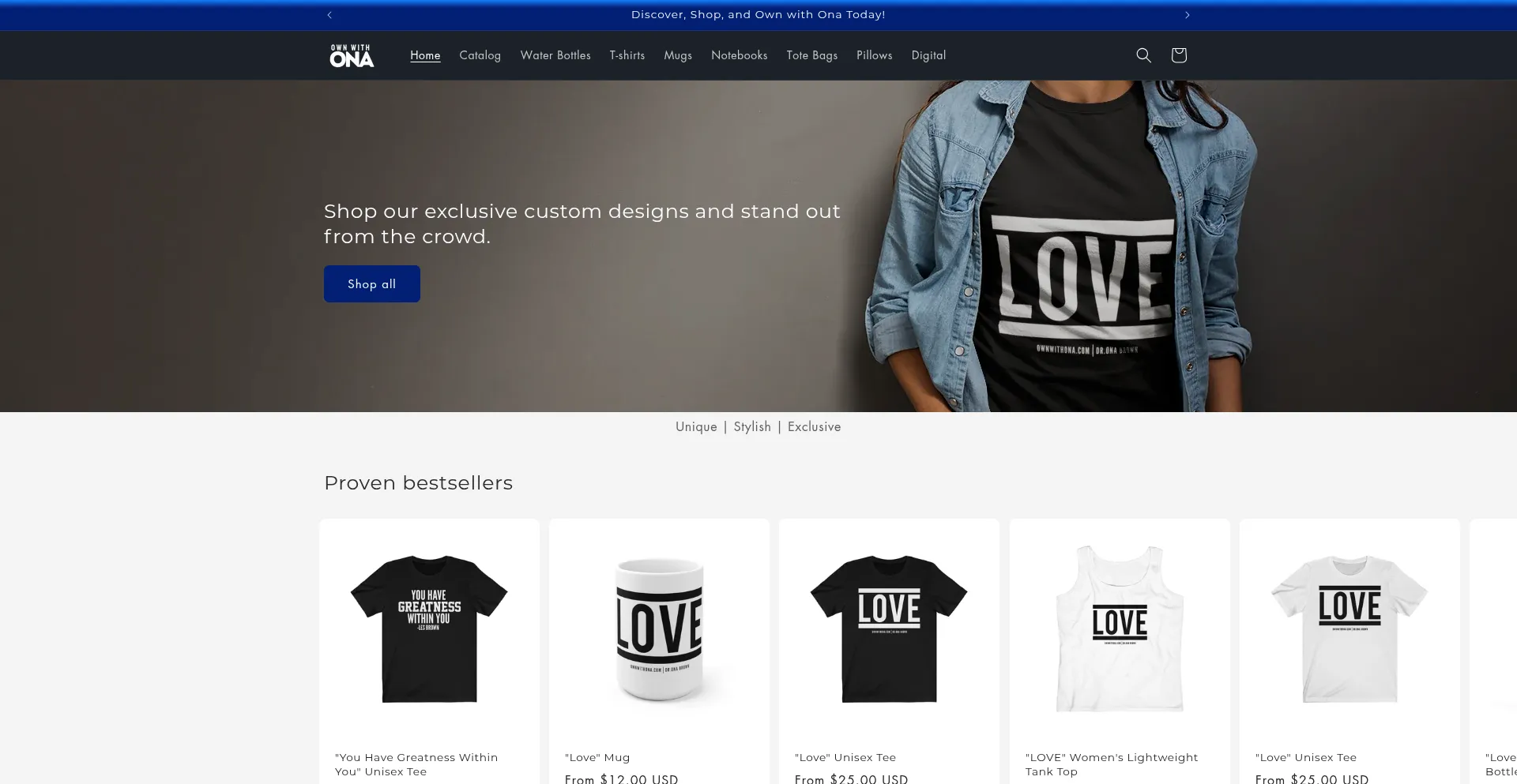 Website screenshot of Ownwithona.com