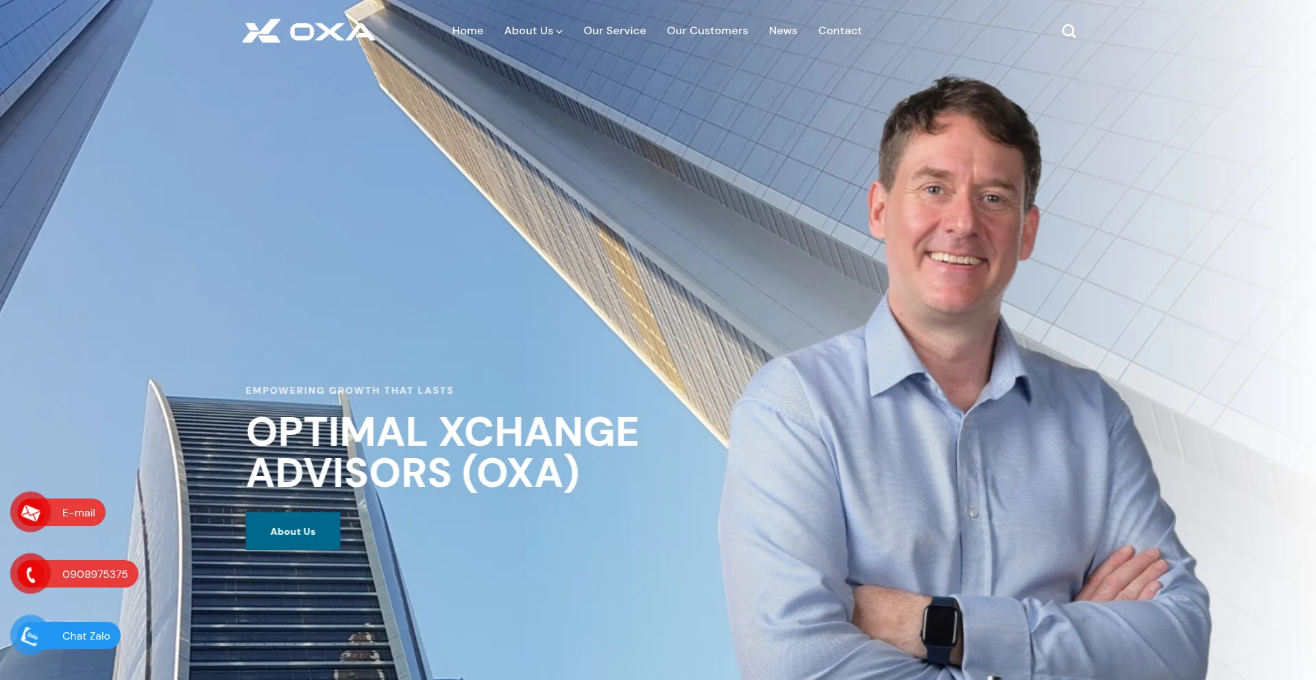 Website screenshot of Oxa-vn.com