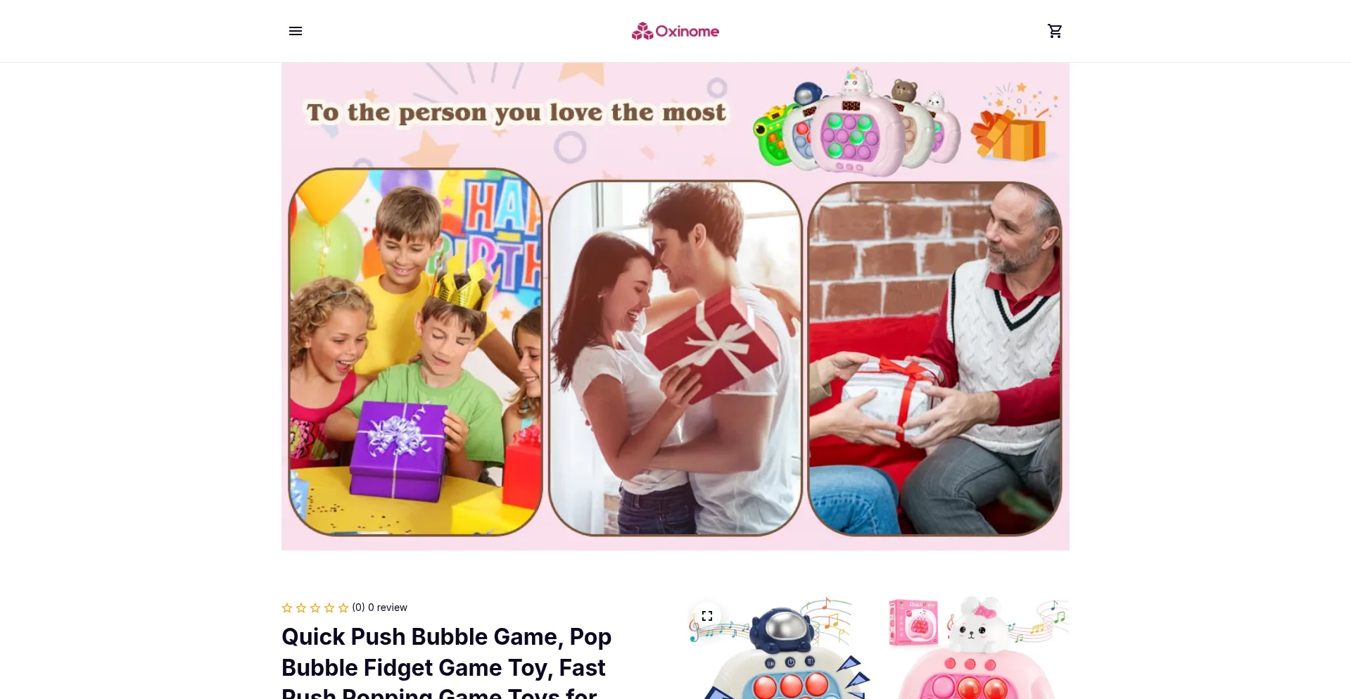 Website screenshot of Oxinome.com