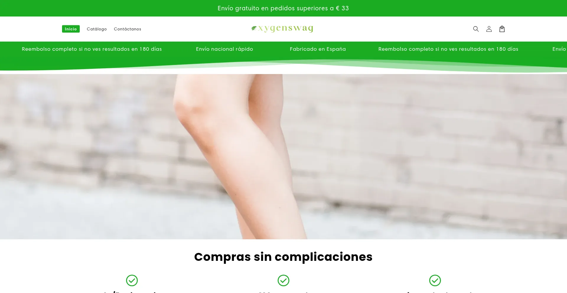 Website screenshot of Oxygenswag.com