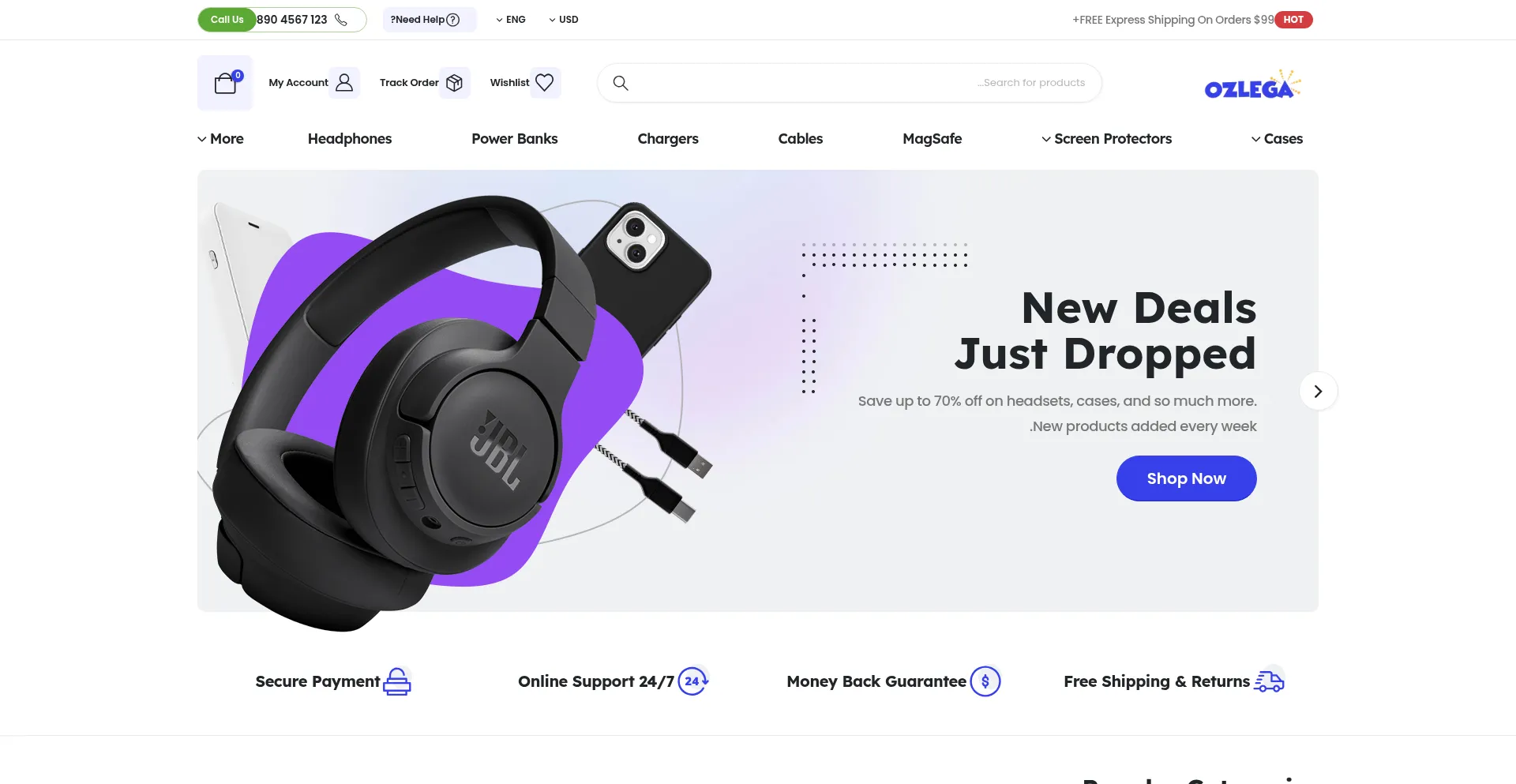 Website screenshot of Ozlega.com