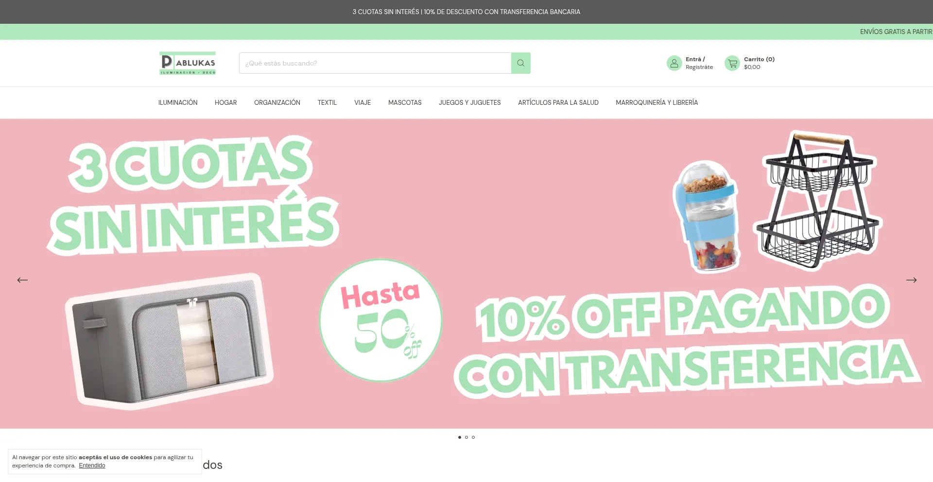 Website screenshot of Pablukas.com