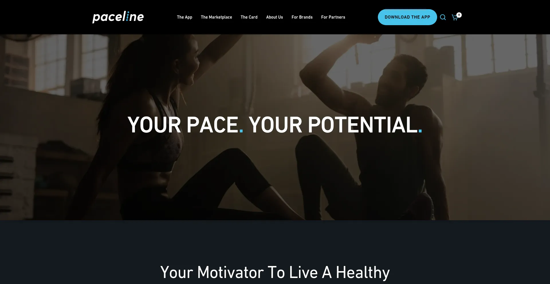 Website screenshot of Paceline.fit