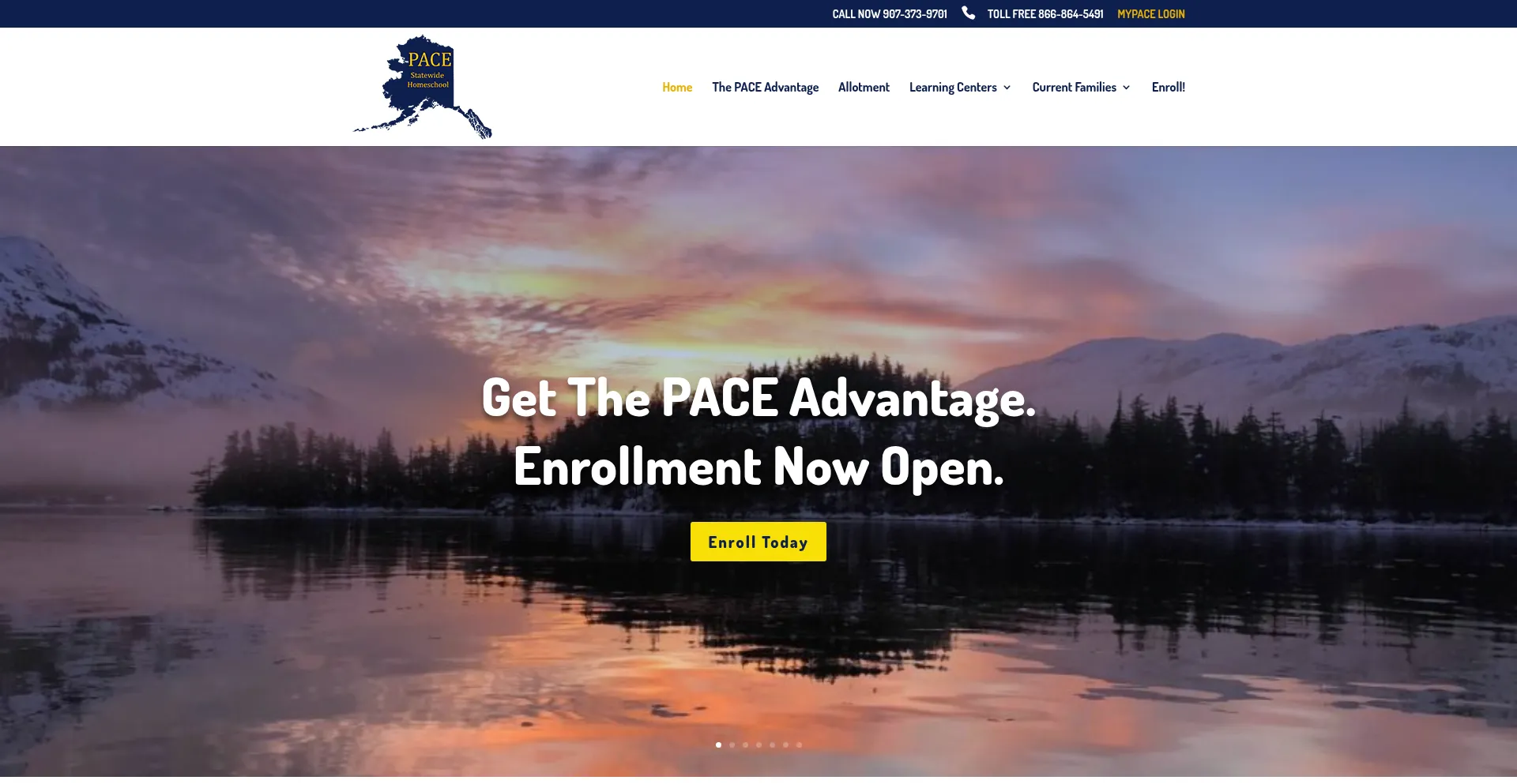 Website screenshot of Paceschool.net