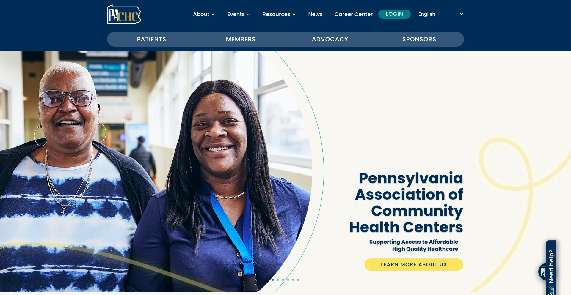 Website screenshot of Pachc.org