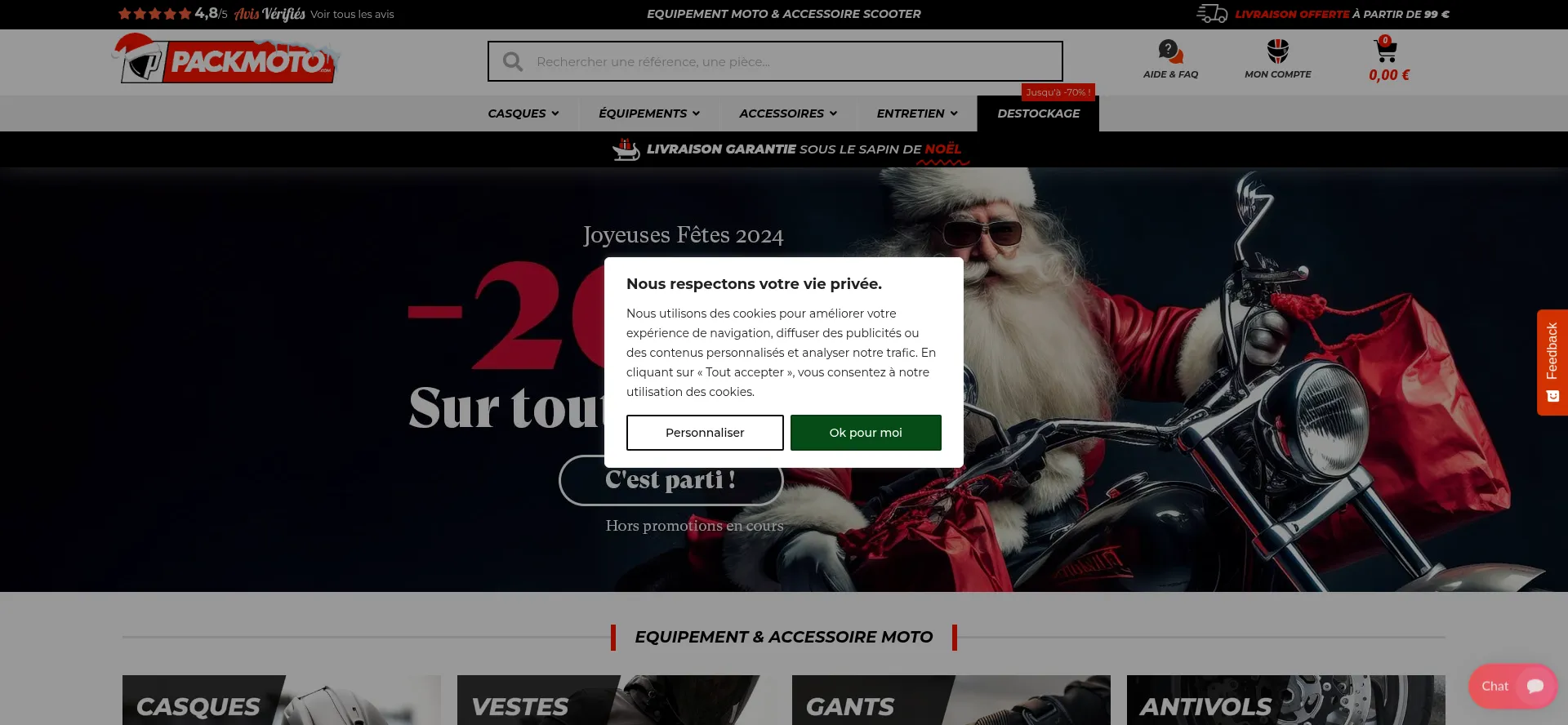 Website screenshot of Packmoto.com