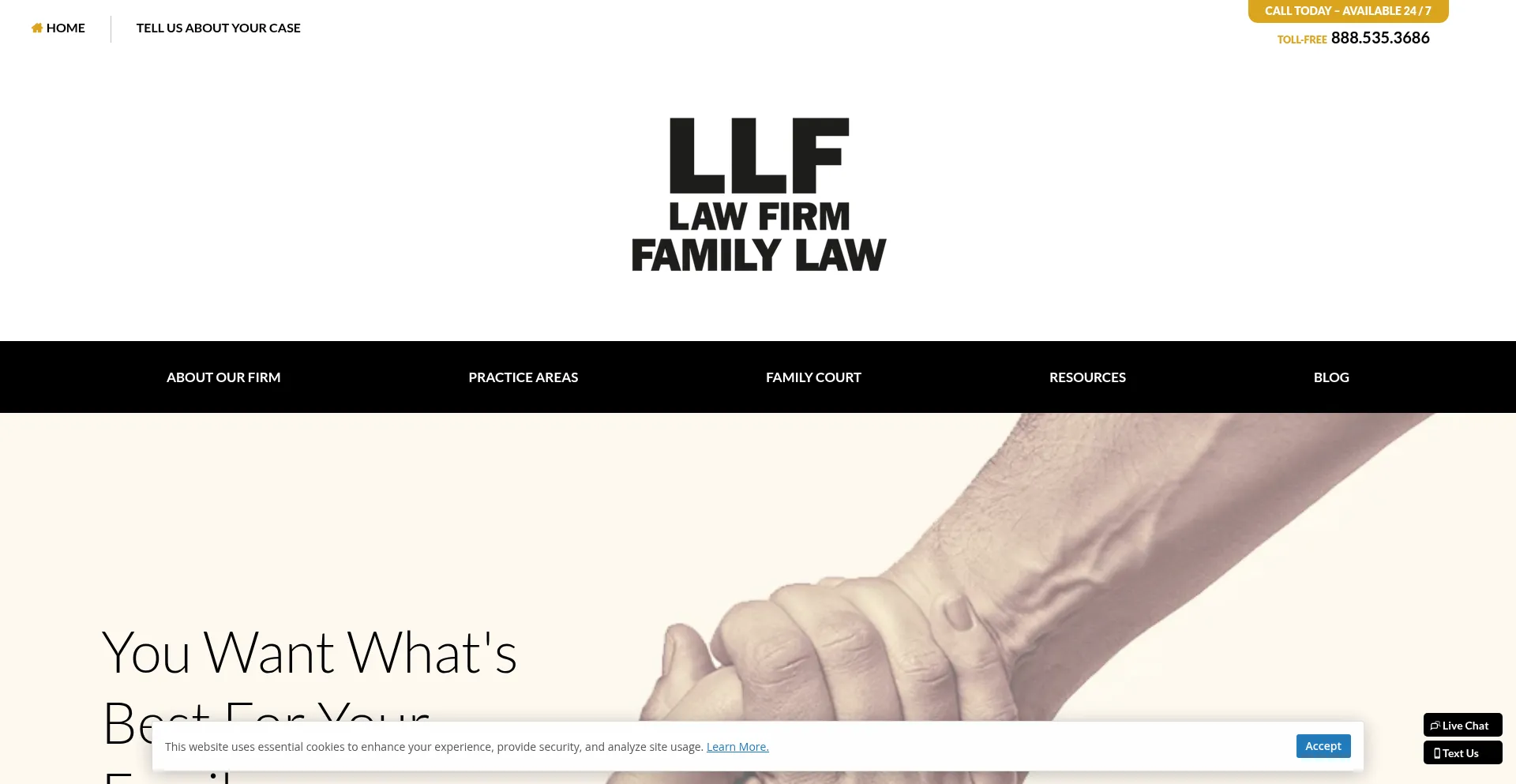 Website screenshot of Pafamilylawllc.com