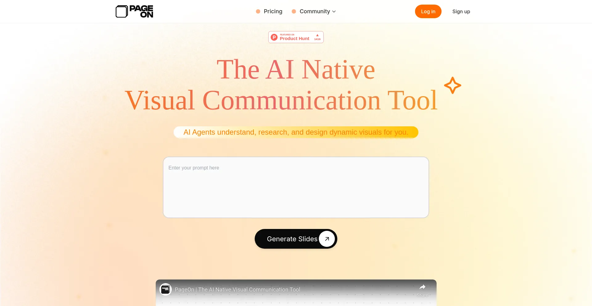 Website screenshot of Pageon.ai