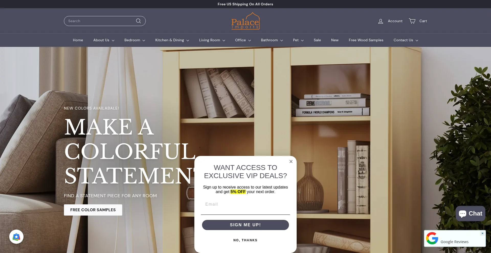 Website screenshot of Palaceimportsinc.com