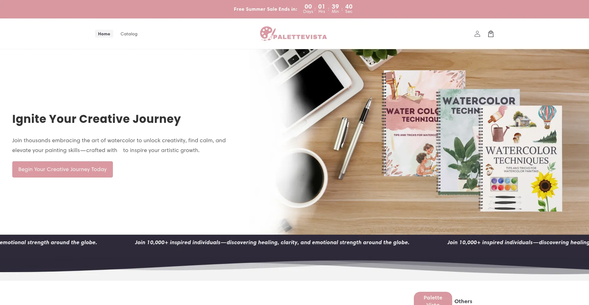 Website screenshot of Palettevista.com