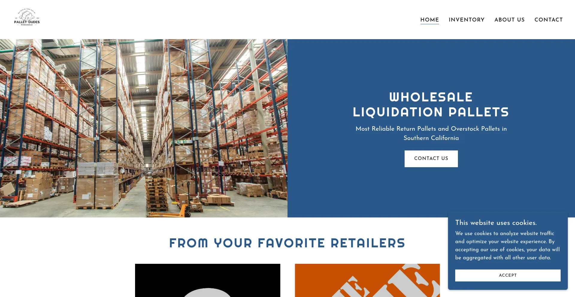 Website screenshot of Palletdudes.com