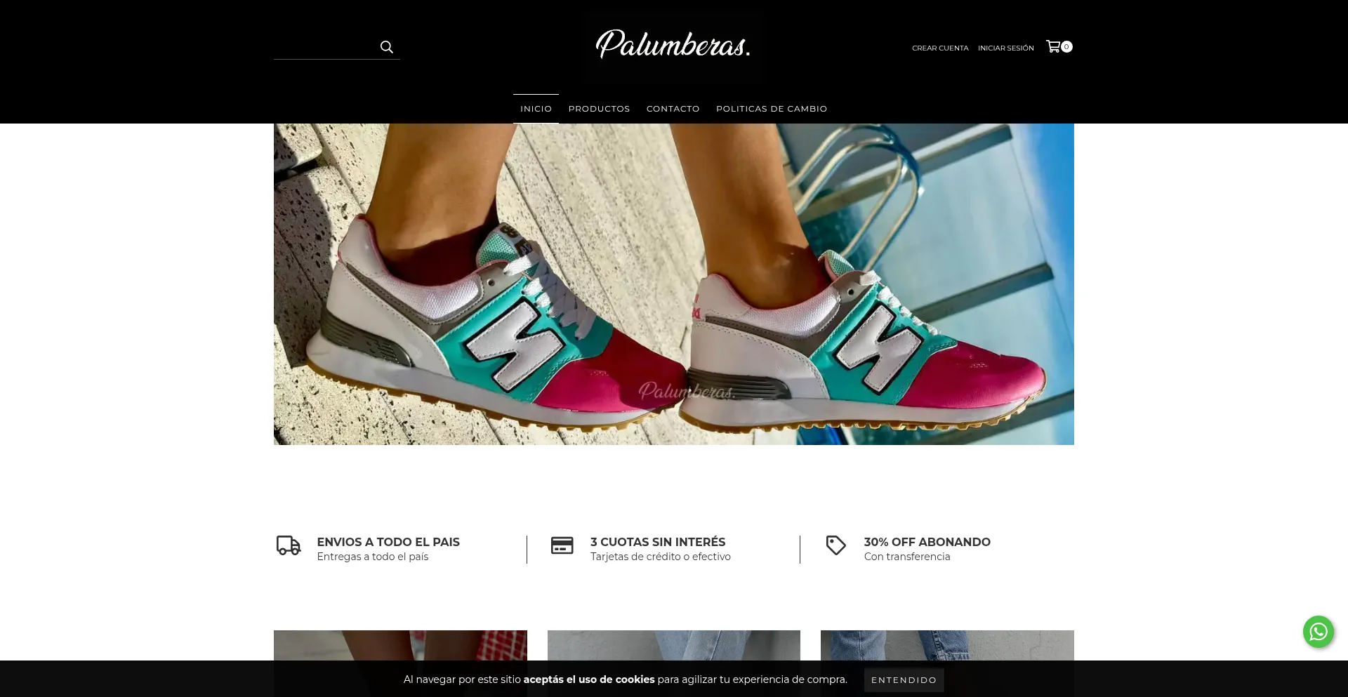 Website screenshot of Palumberas.com.ar