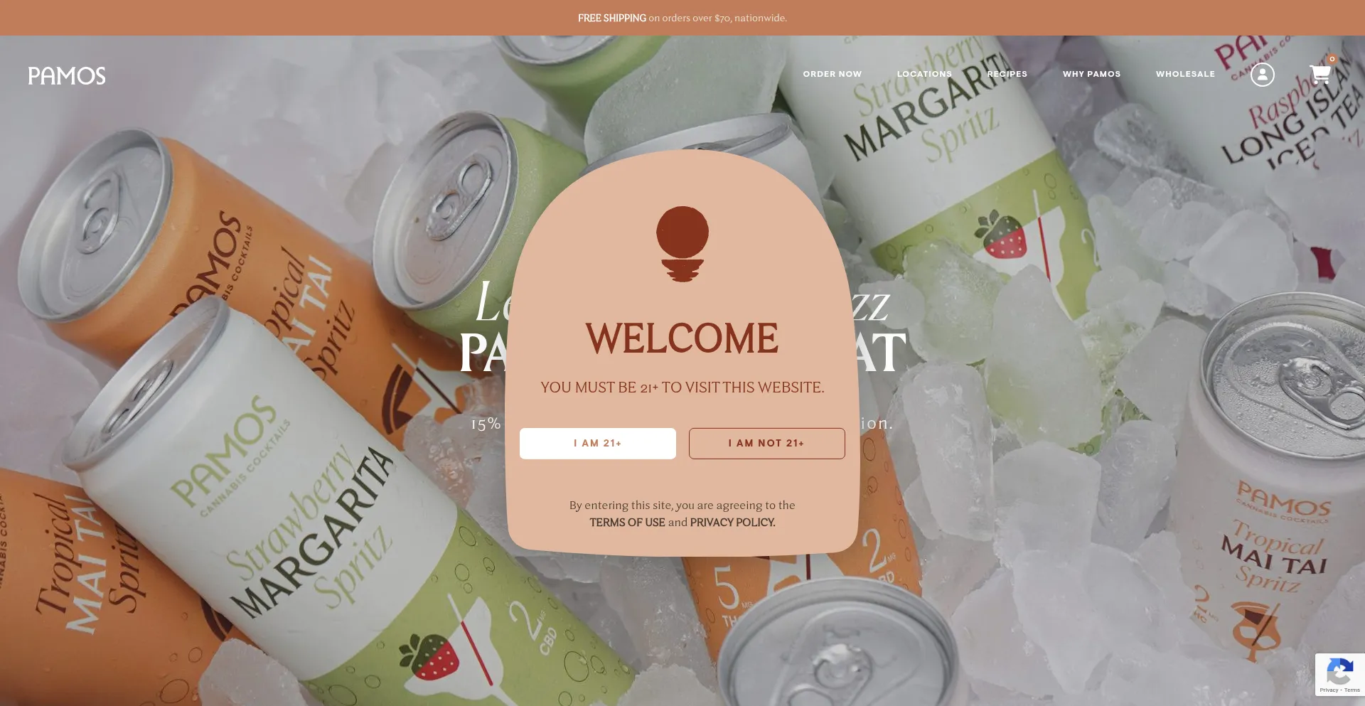 Website screenshot of Pamos.com