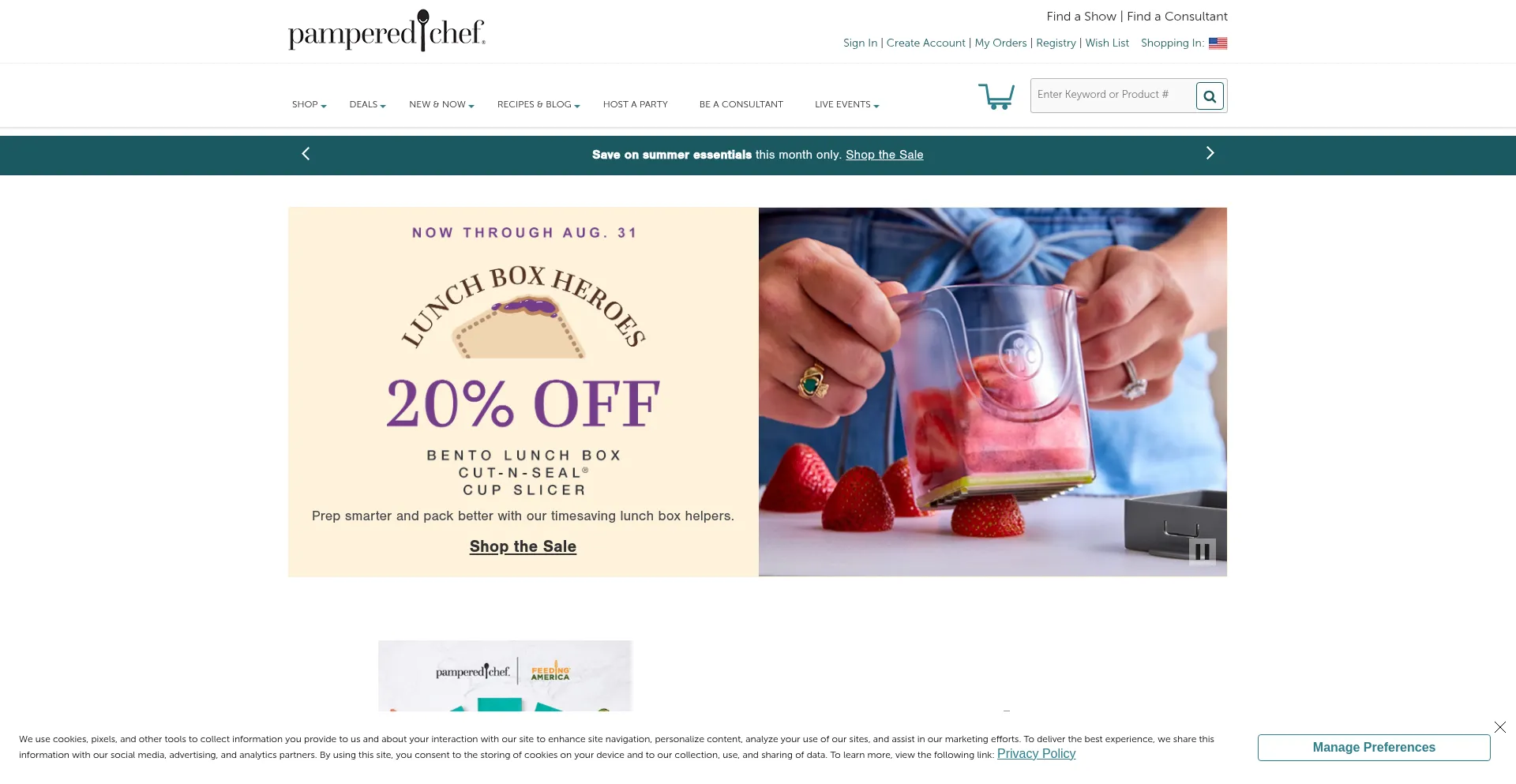 Website screenshot of Pamperedchef.com