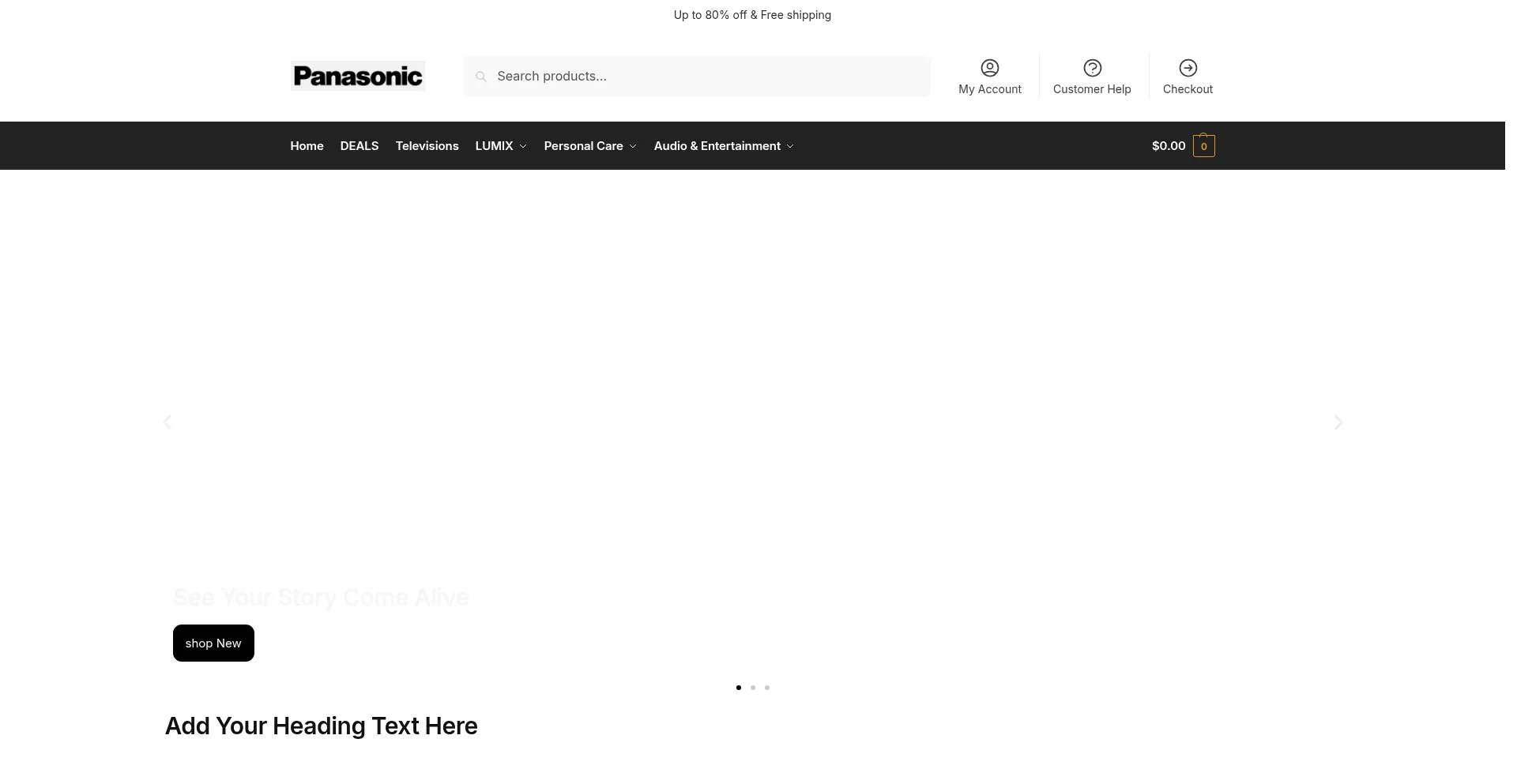 Website screenshot of Panasonicsmartlife.com