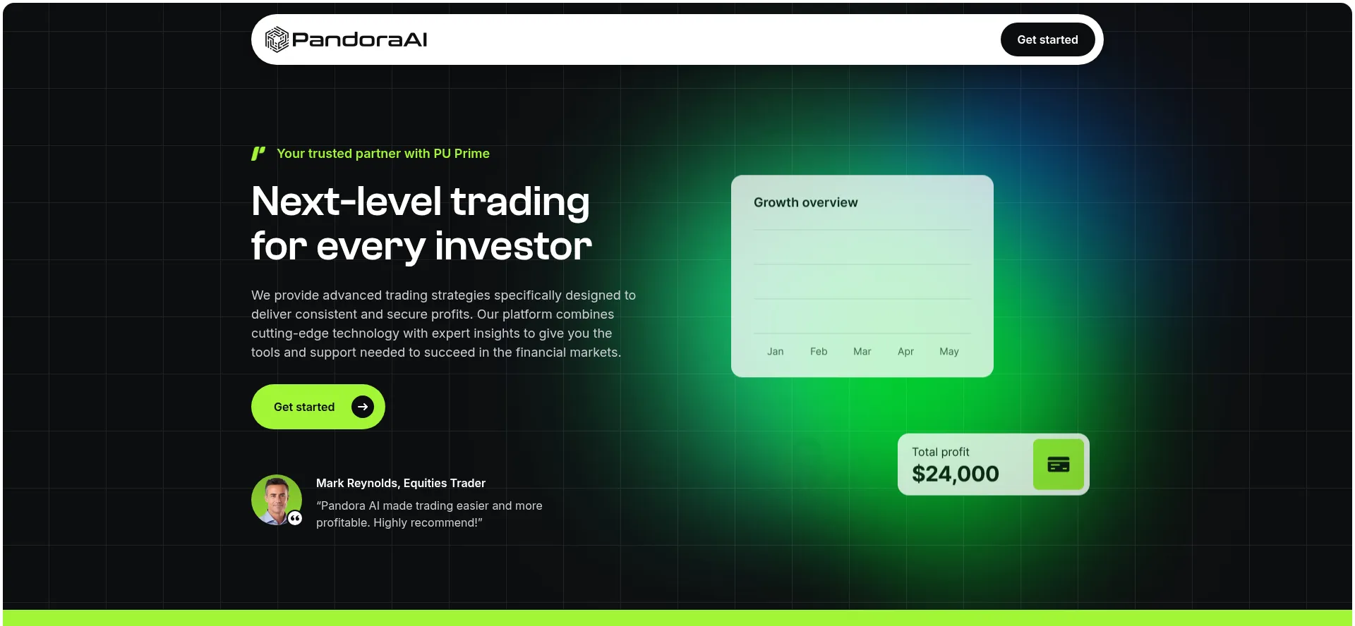 Website screenshot of Pandora-ai.io