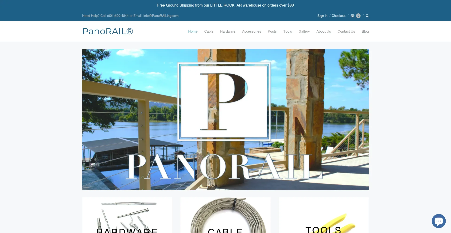 Website screenshot of Panorailing.com