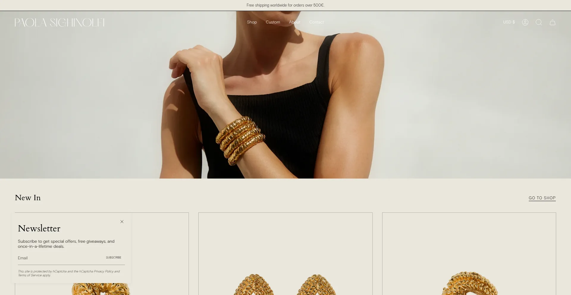 Website screenshot of Paolasighinolfi.com
