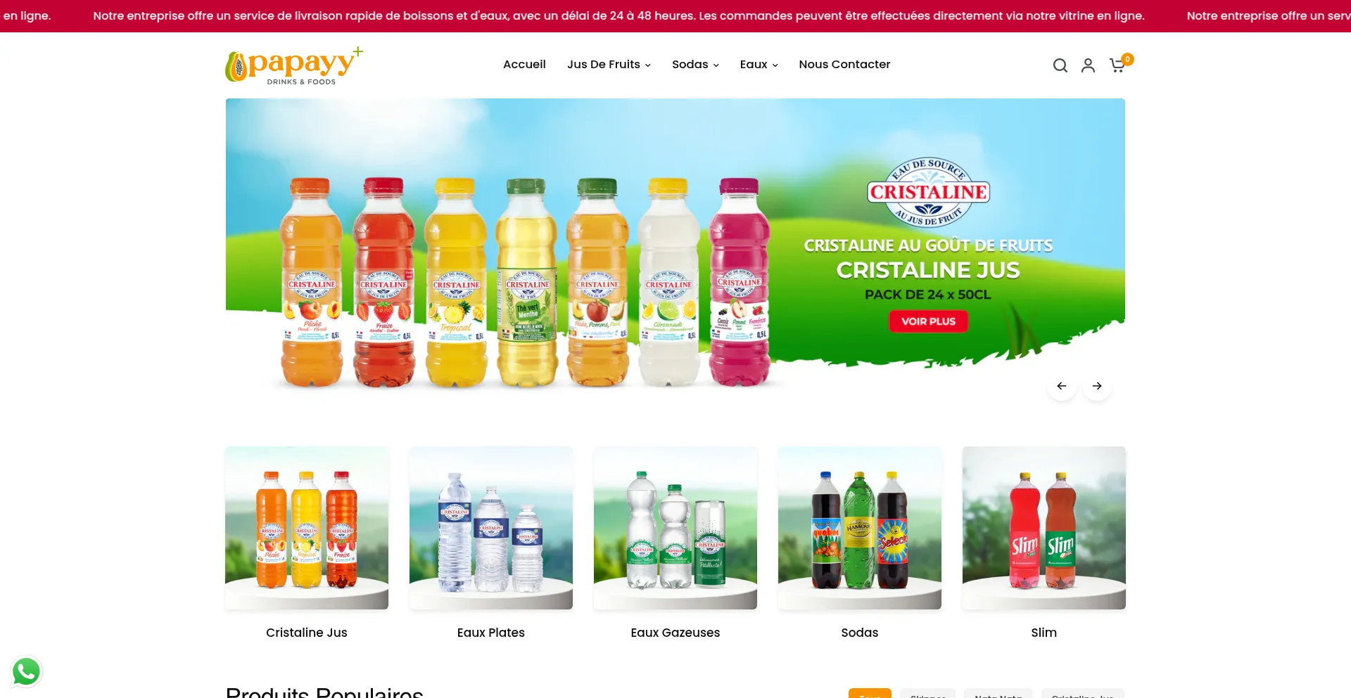 Website screenshot of Papayy.fr