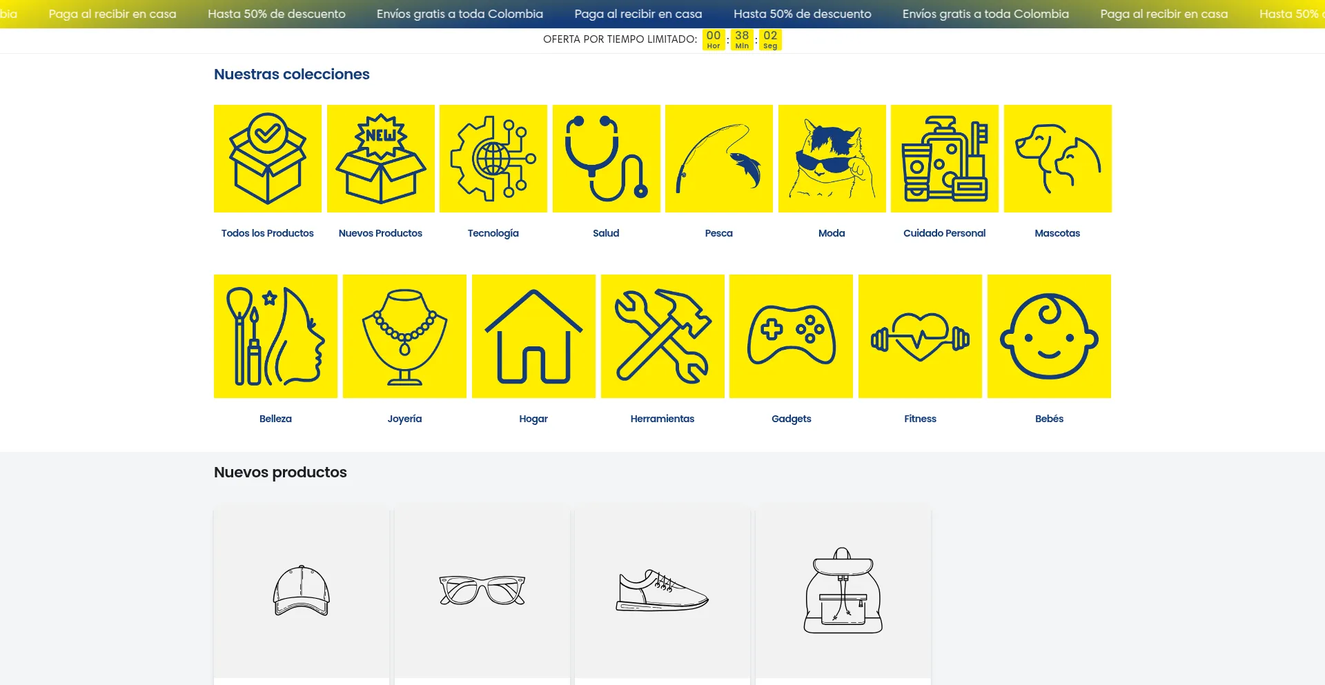 Website screenshot of Paquetin.com.co