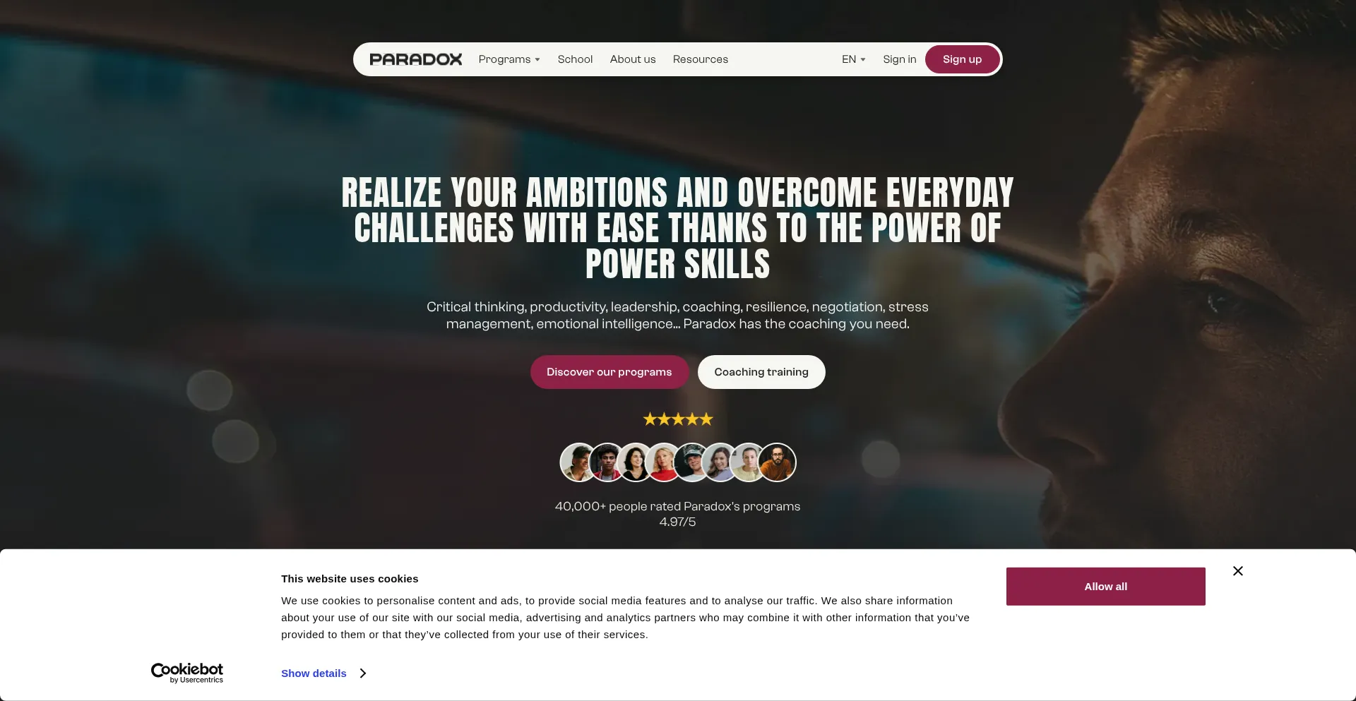 Website screenshot of Paradox.io