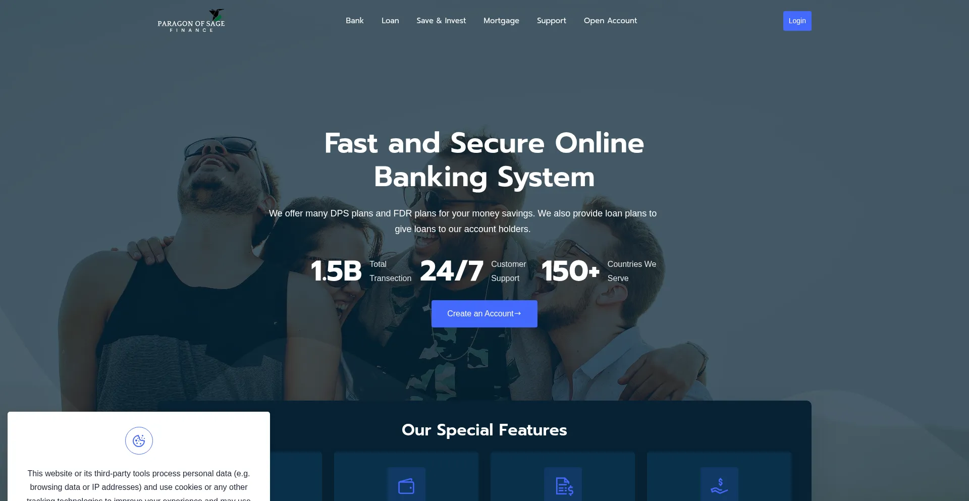 Website screenshot of Paragonsagefin.com