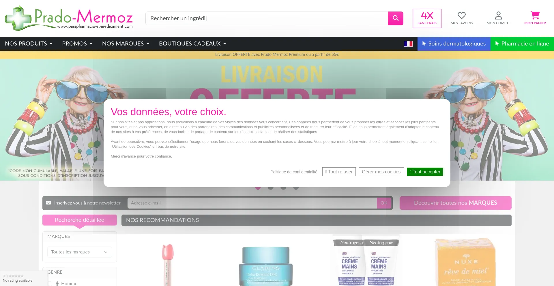Website screenshot of Parapharmacie-et-medicament.com