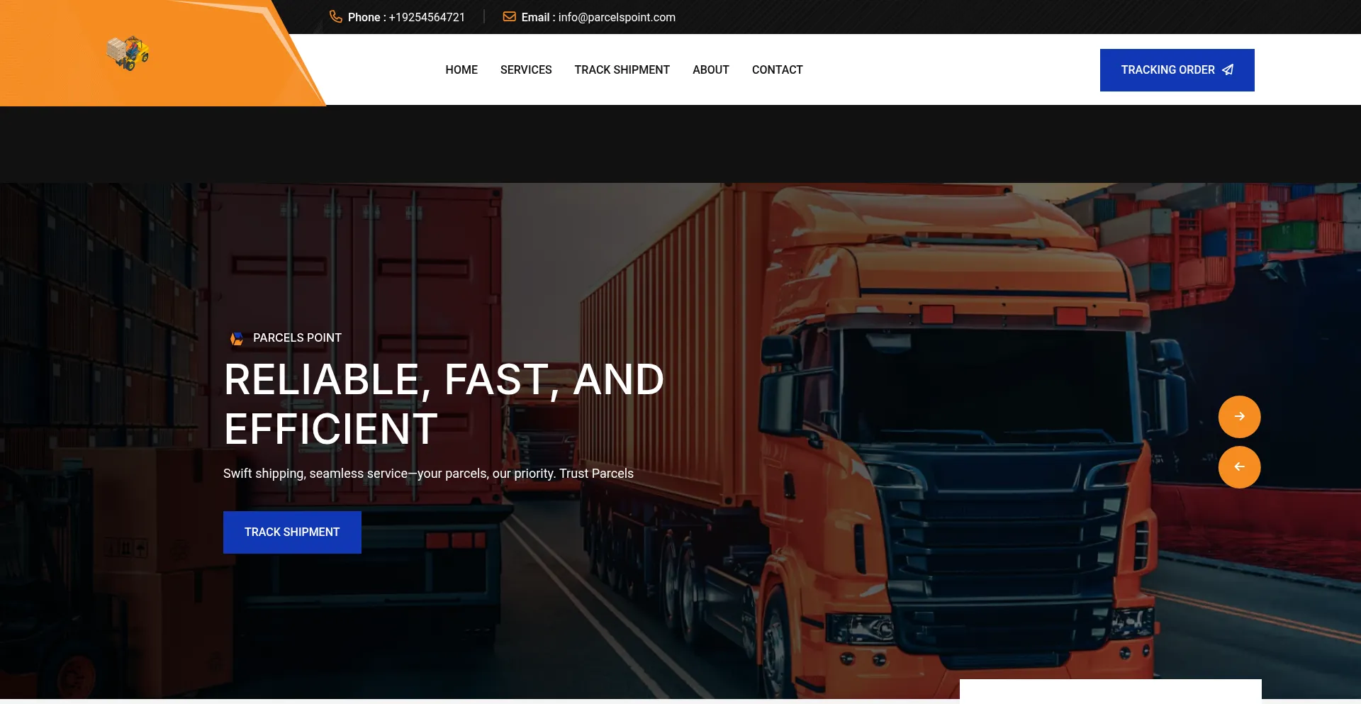 Website screenshot of Parcelspoint.com