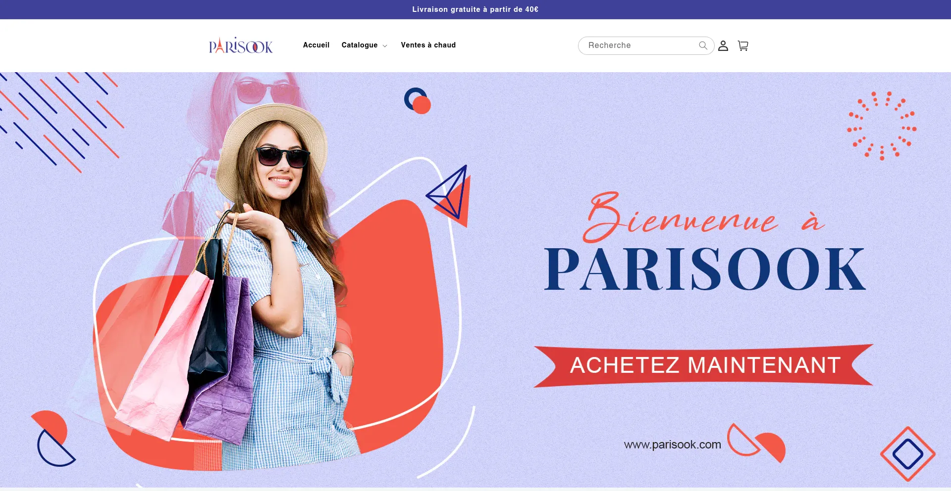 Website screenshot of Parisook.com
