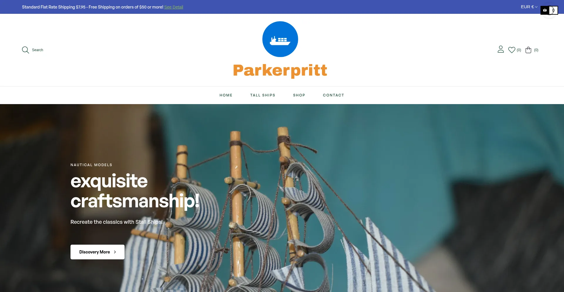 Website screenshot of Parkerpritt.com