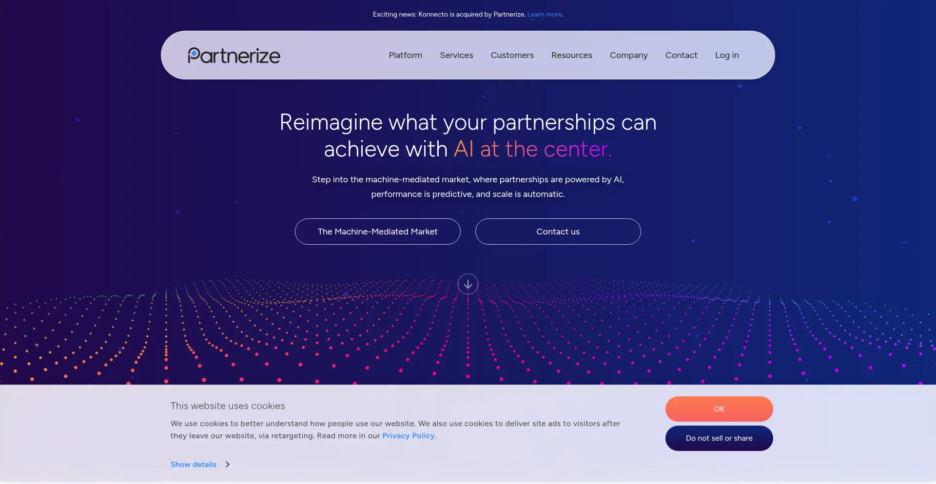 Website screenshot of Partnerize.com
