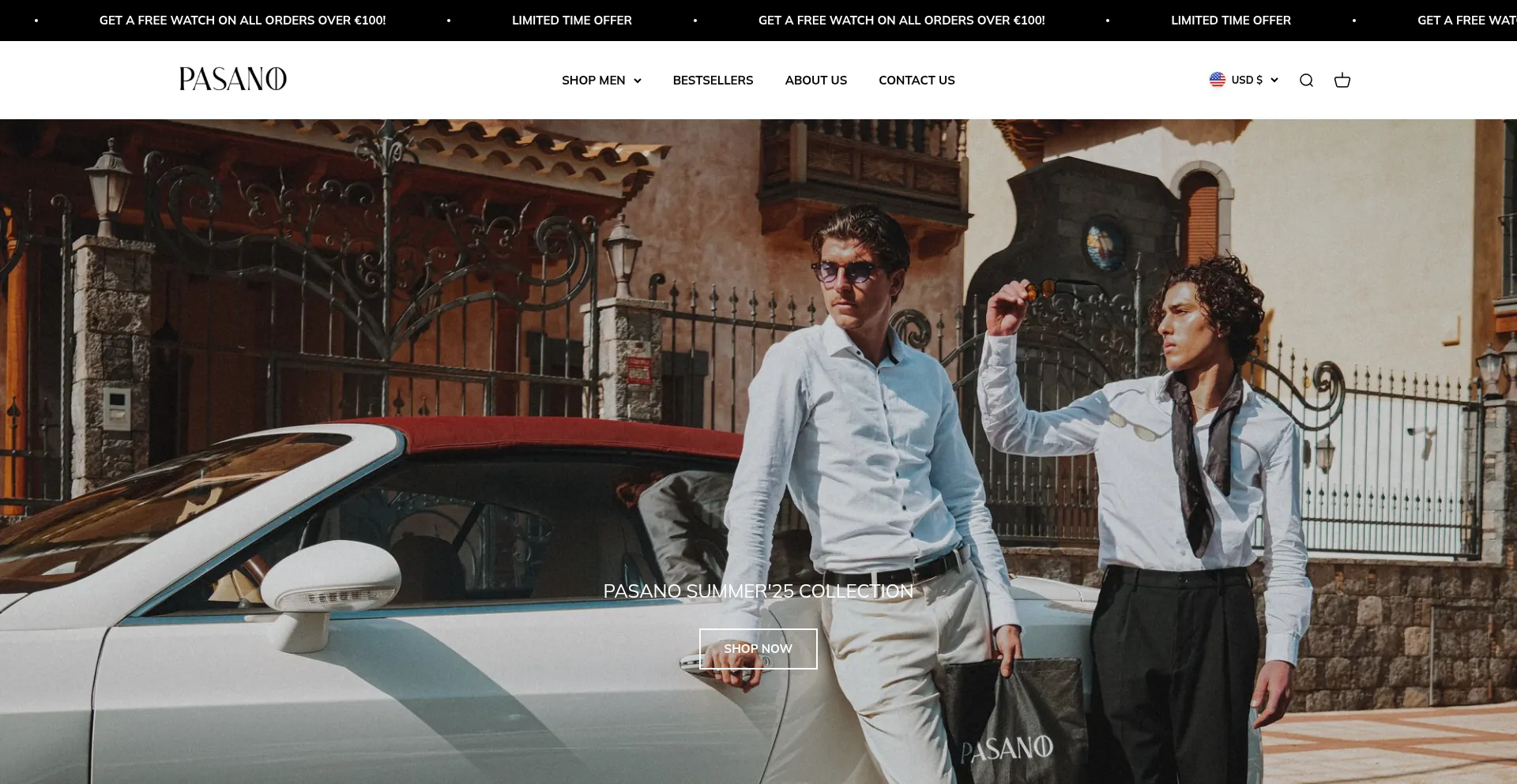 Website screenshot of Pasanocollection.com
