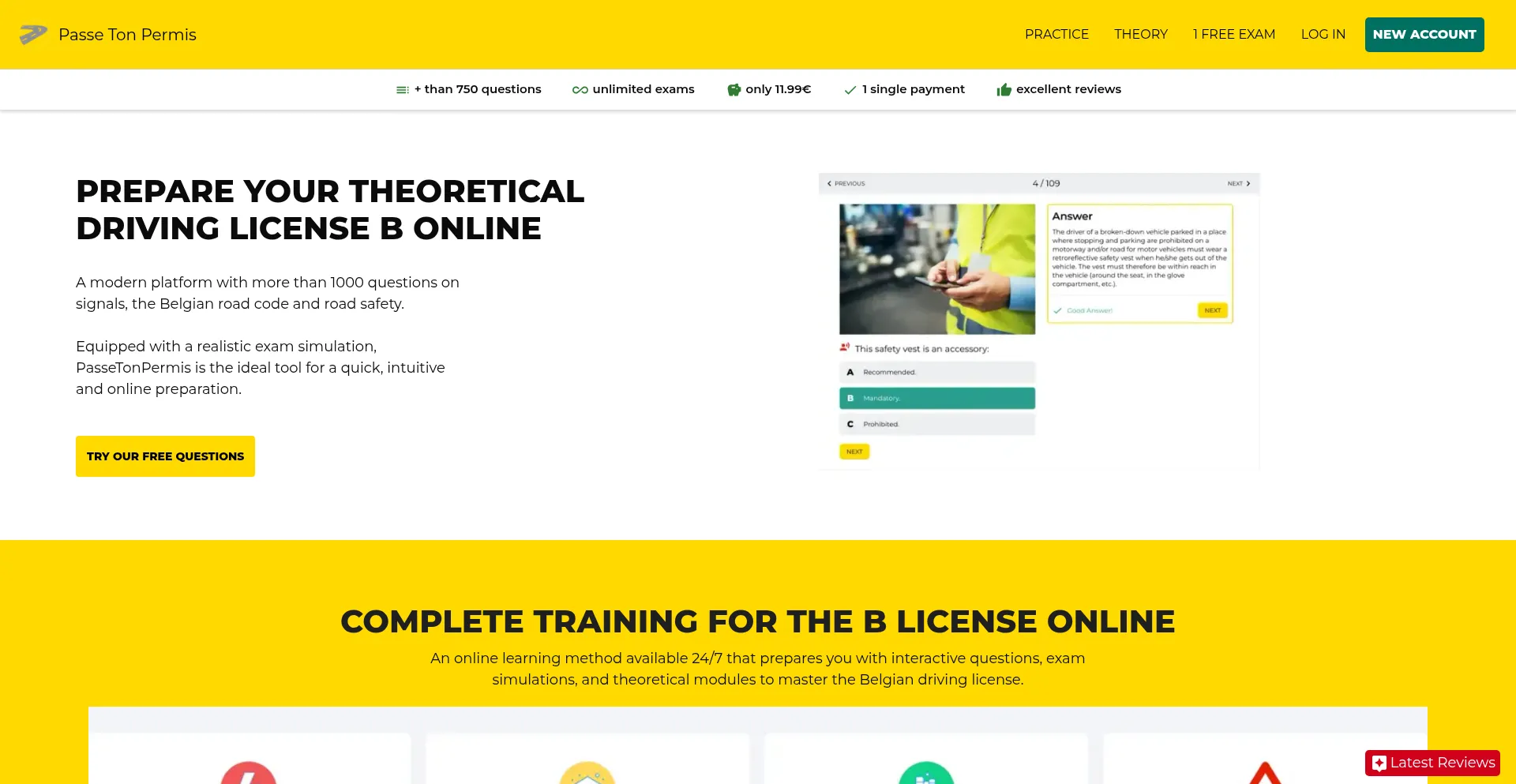 Website screenshot of Passetonpermis.be