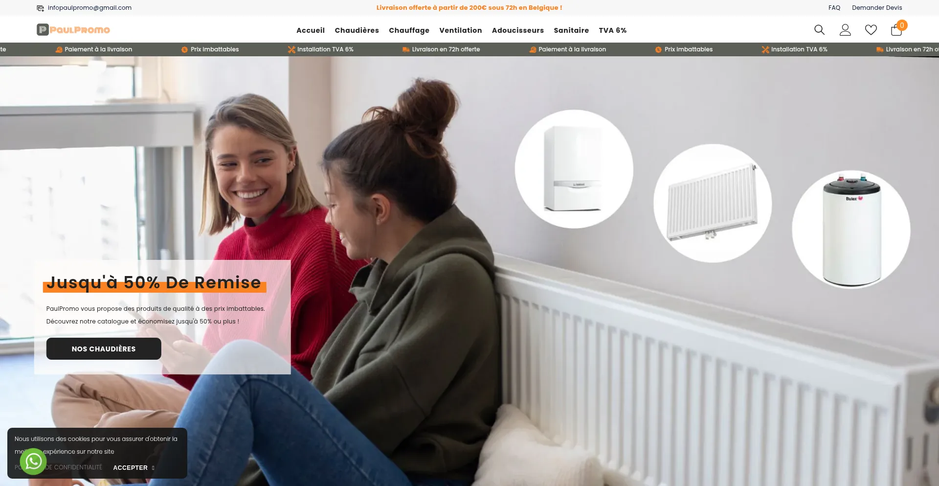 Website screenshot of Paulpromo.be