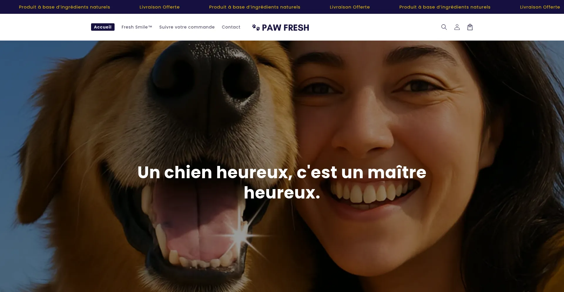 Website screenshot of Paw-fresh.co