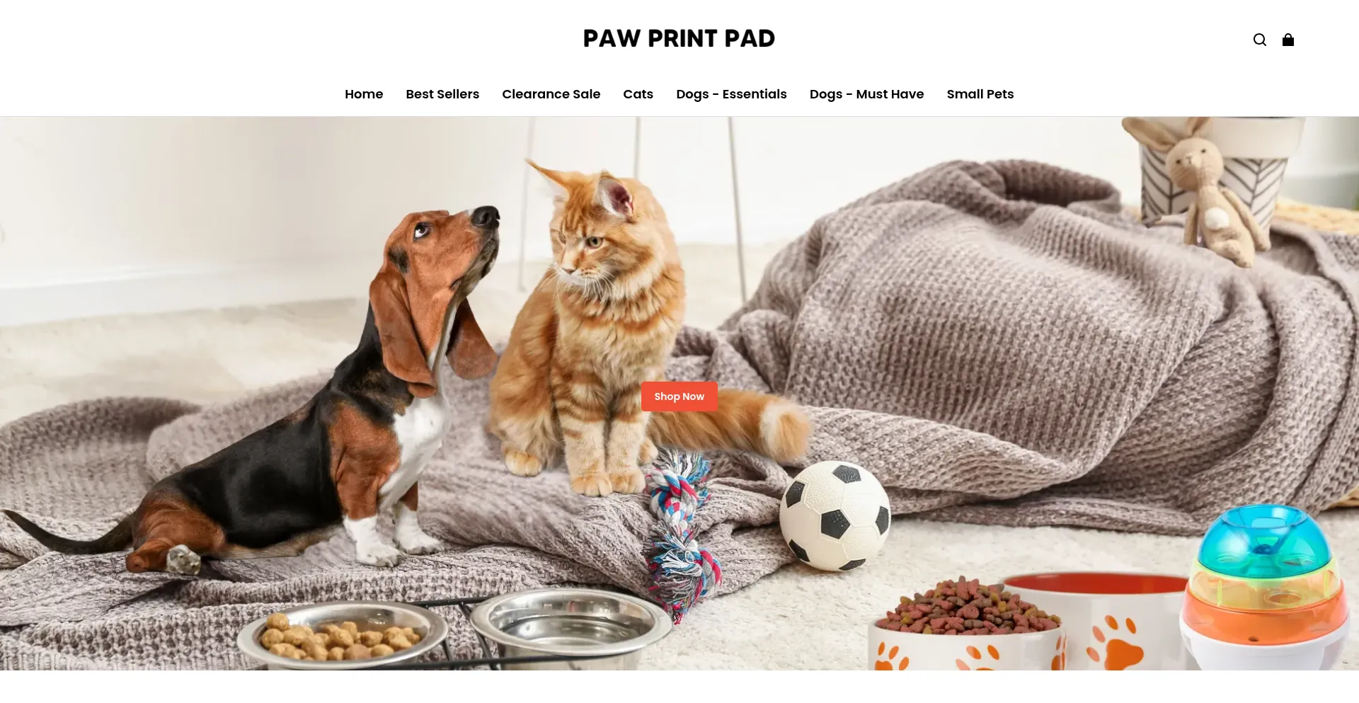 Website screenshot of Pawprintpad.com