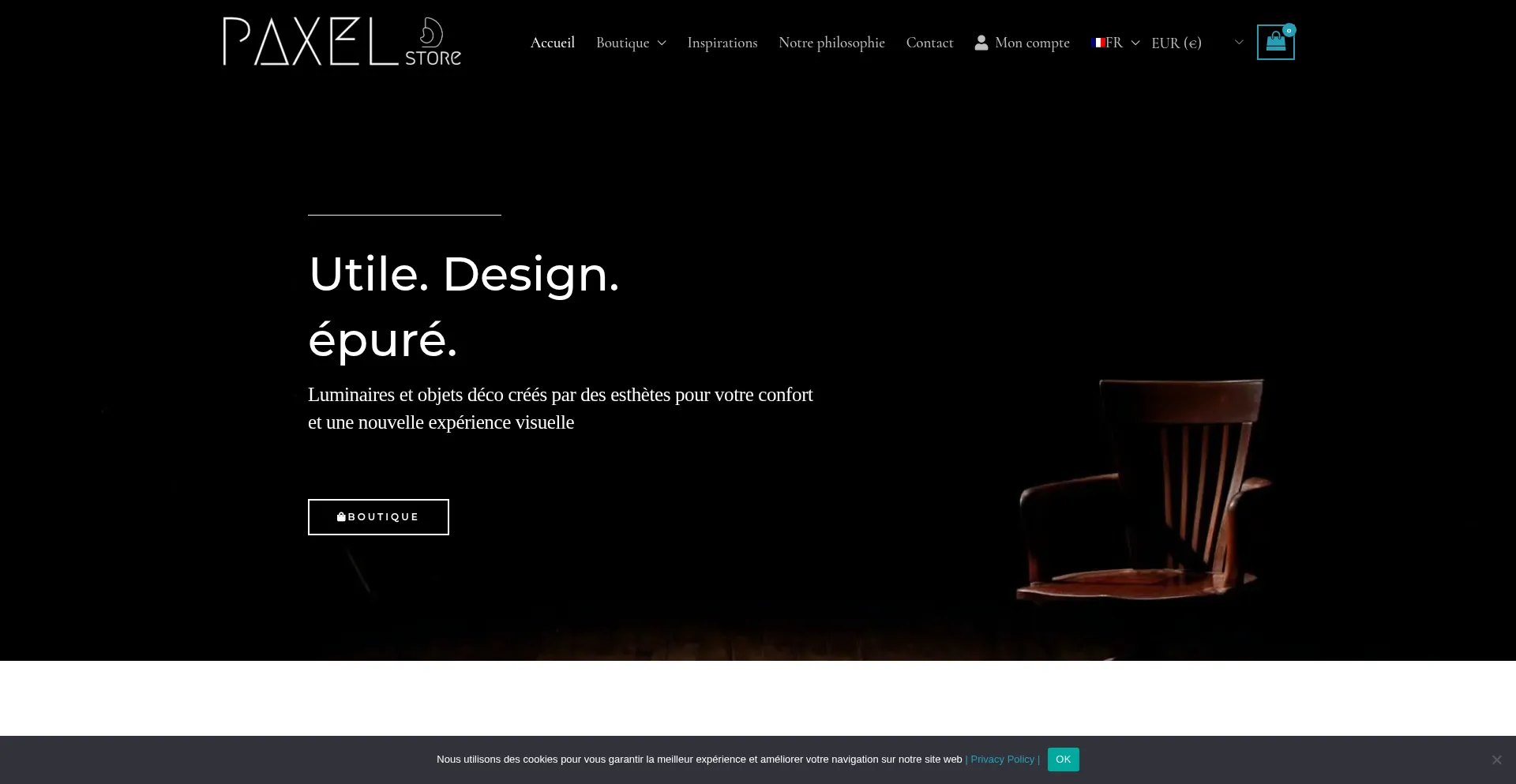 Website screenshot of Paxelstore.com