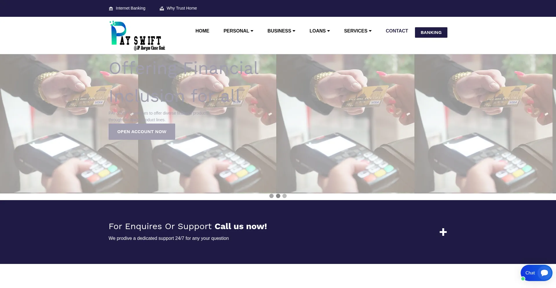 Website screenshot of Pay-swift.com