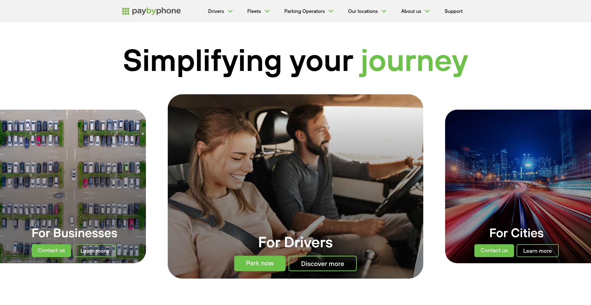 Website screenshot of Paybyphone.co.uk