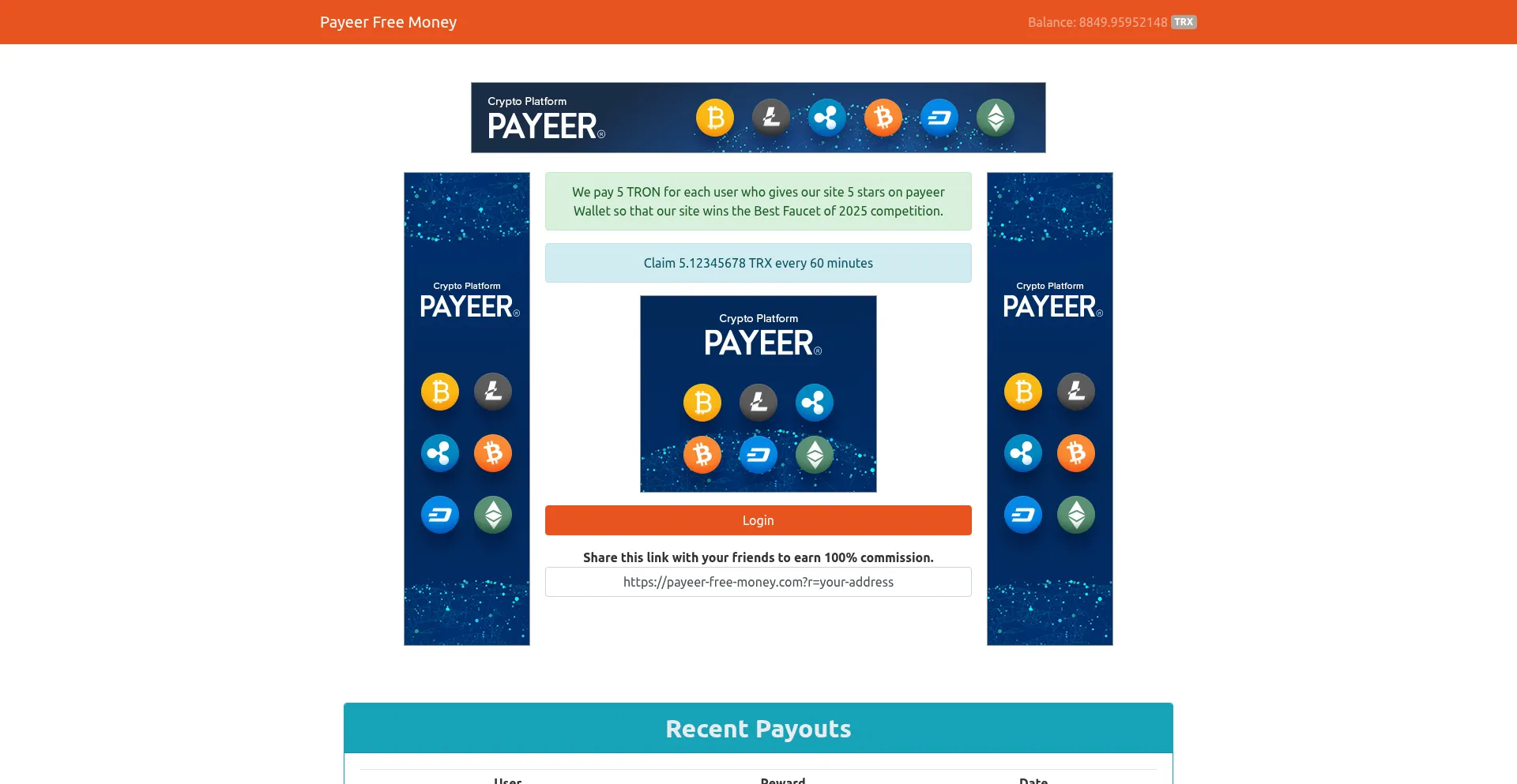 Website screenshot of Payeer-free-money.com