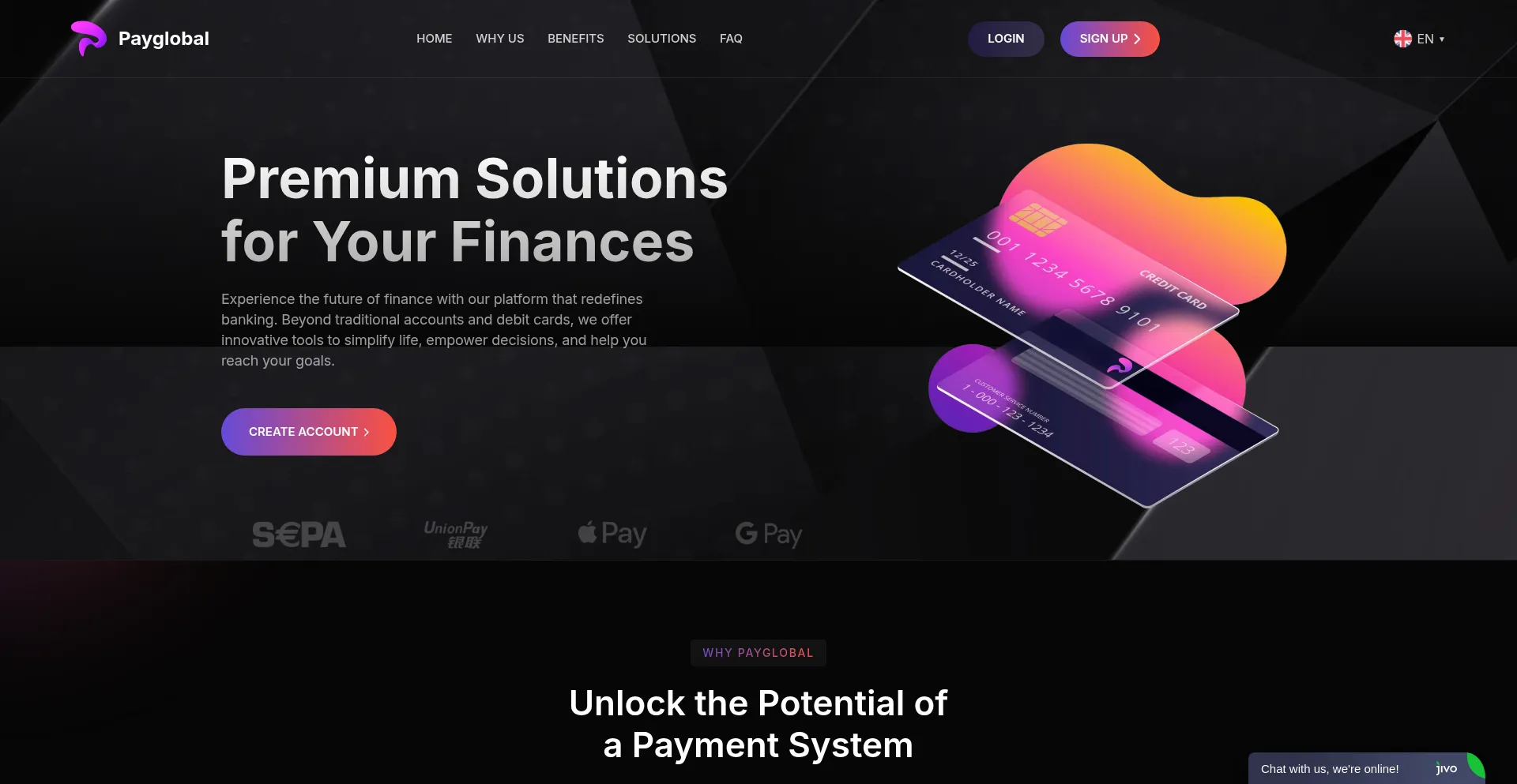 Website screenshot of Payglobal.cc