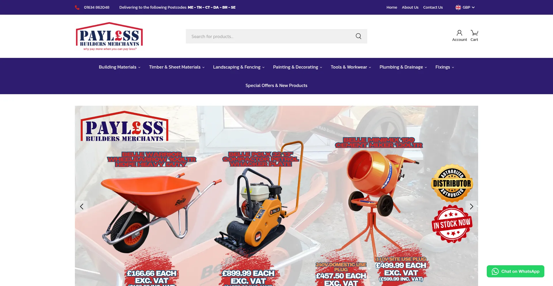 Website screenshot of Paylessbm.co.uk