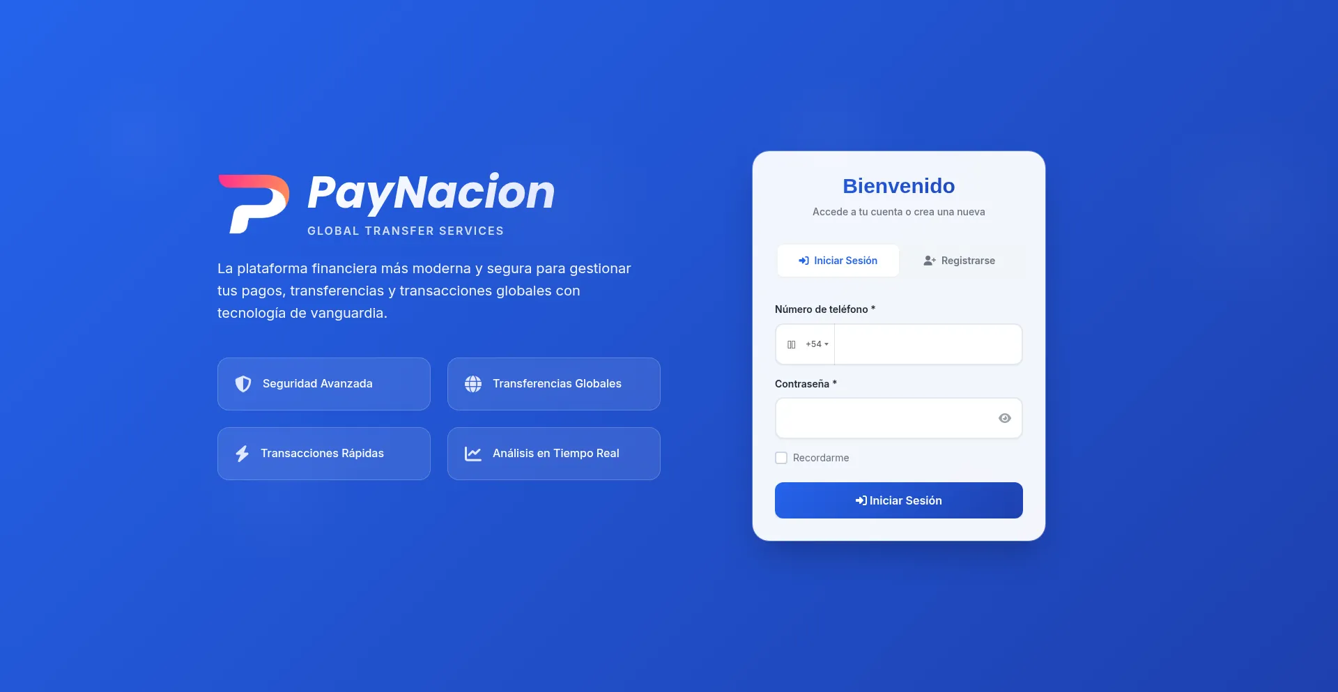 Website screenshot of Paynacion.com