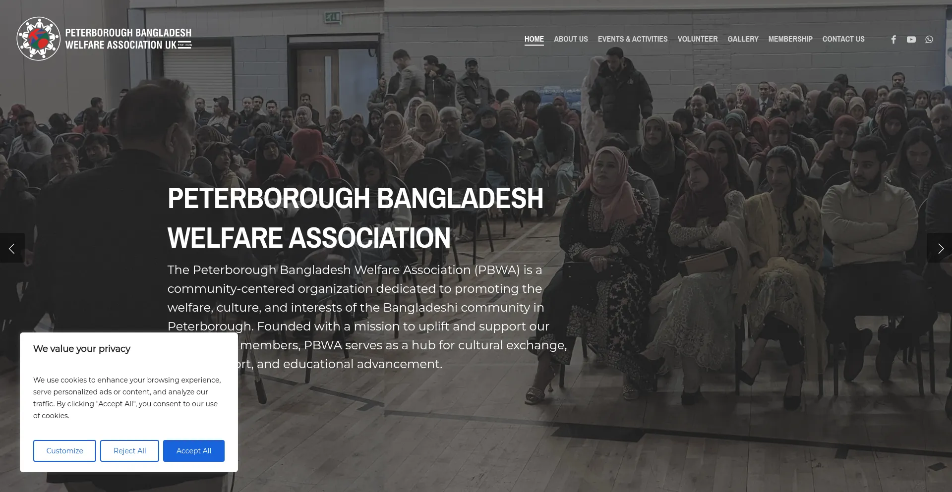 Website screenshot of Pbwa.co.uk